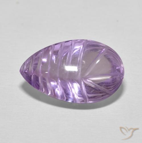 6.21ct Natural Medium Light Purplish-Violet Amethyst, Pear Shape, Transparent