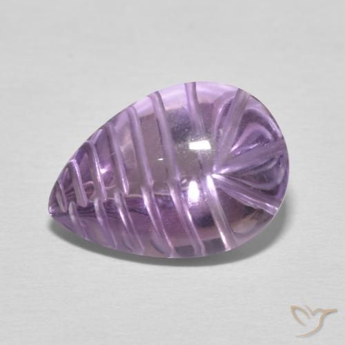 5.55ct Natural Light-Medium Violet Amethyst, Pear Shape, Transparent