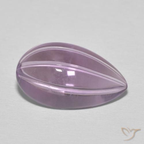 6.08 ct Violet Amethyst Stone, Natural Amethyst in Carved Pear Shape for Sale