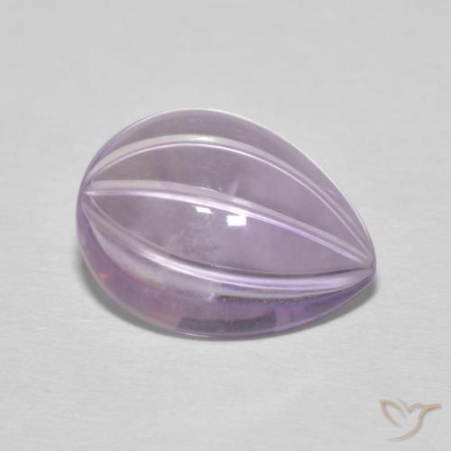4.82 ct Violet Amethyst Stone, Natural Amethyst in Carved Pear Shape for Sale