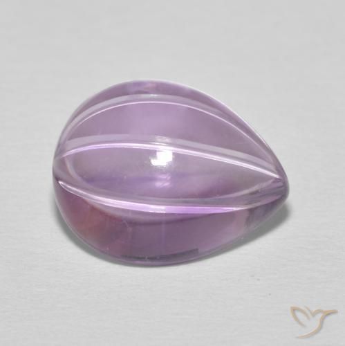 6.08 ct Violet Amethyst Stone, Natural Amethyst in Carved Pear Shape for Sale