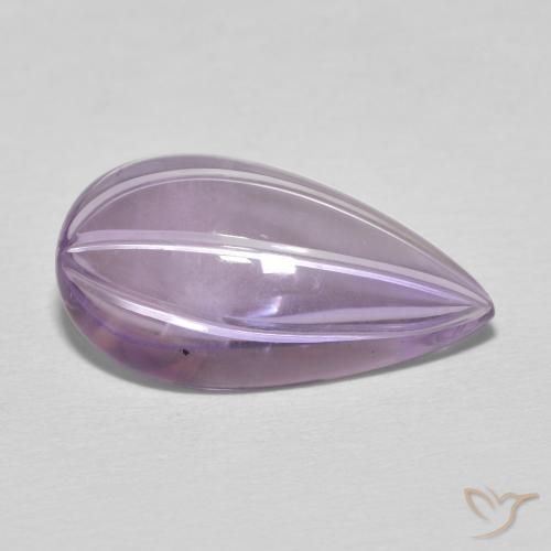 6.14 ct Violet Amethyst Stone, Natural Amethyst in Carved Pear Shape for Sale