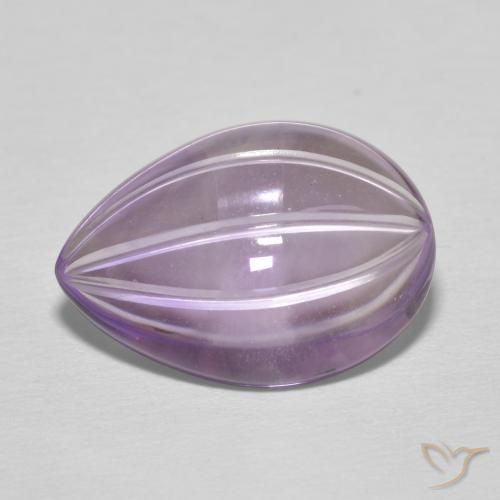 6.65 ct Violet Amethyst Stone, Natural Amethyst in Carved Pear Shape for Sale