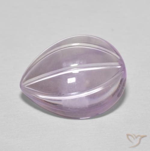 6.20 ct Violet Amethyst Stone, Natural Amethyst in Carved Pear Shape for Sale