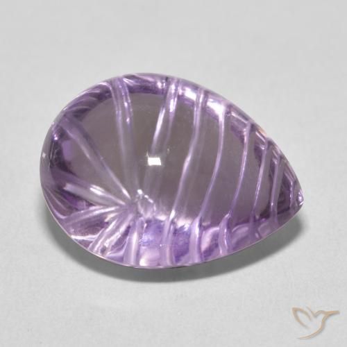 10.80 ct Violet Amethyst Stone, Natural Amethyst in Carved Pear Shape for Sale