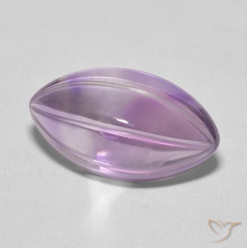 7.31 ct Violet Amethyst Stone, Natural Amethyst in Carved Marquise Shape for Sale