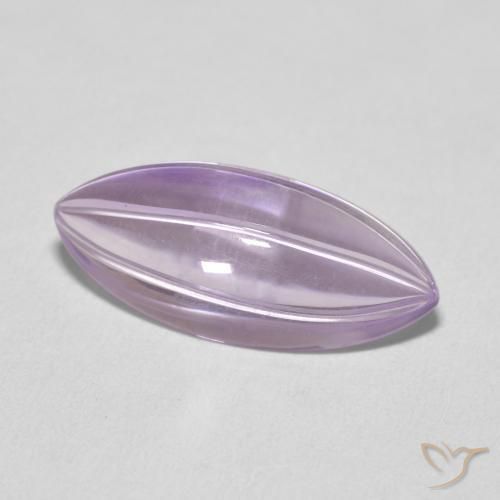 6.01 ct Violet Amethyst Stone, Natural Amethyst in Carved Marquise Shape for Sale