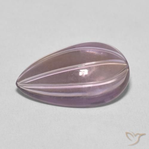 5.33 ct Violet Amethyst Stone, Natural Amethyst in Carved Pear Shape for Sale