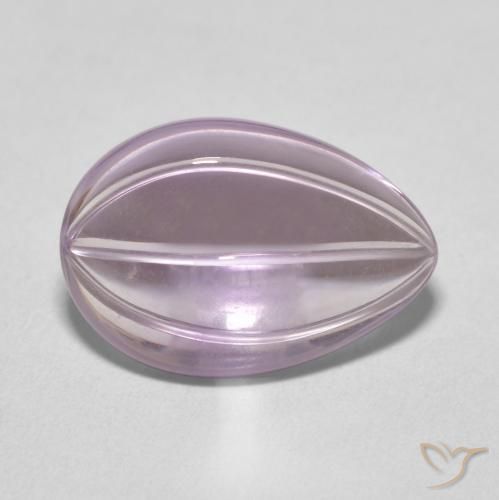 7.38 ct Violet Amethyst Stone, Natural Amethyst in Carved Pear Shape for Sale