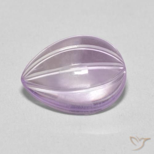 4.16ct Natural Light Pink-Violet Amethyst, Pear Shape, Transparent