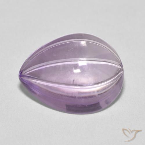 8.27ct Natural Light Grayish Pink-Violet Amethyst, Pear Shape, Transparent