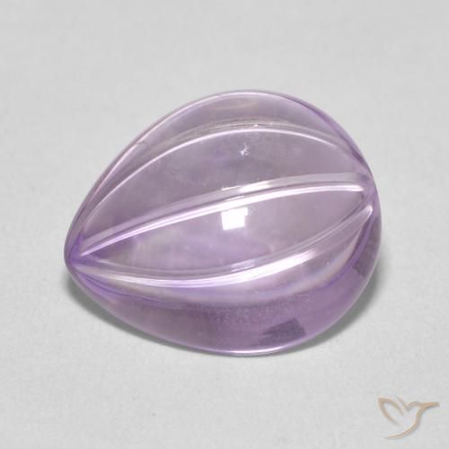 6.78ct Natural Light Grayish Pink-Violet Amethyst, Pear Shape, Transparent