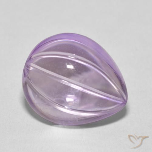 6.78 ct Violet Amethyst Stone, Natural Amethyst in Carved Pear Shape for Sale