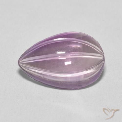 4.08ct Natural Light Grayish Pink-Violet Amethyst, Pear Shape, Transparent
