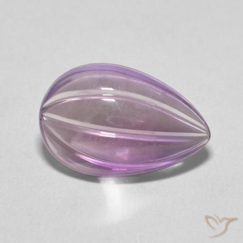 4.08 ct Violet Amethyst Stone, Natural Amethyst in Carved Pear Shape for Sale