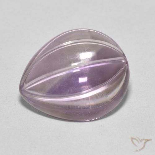 7.52ct Natural Light Grayish Pink-Violet Amethyst, Pear Shape, Transparent