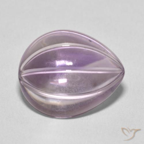 7.52 ct Violet Amethyst Stone, Natural Amethyst in Carved Pear Shape for Sale