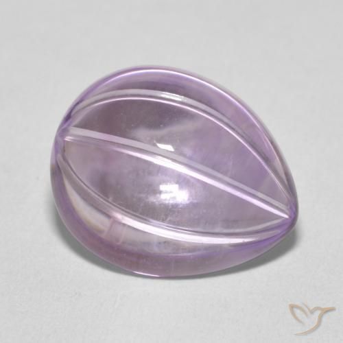 7.76 ct Violet Amethyst Stone, Natural Amethyst in Carved Pear Shape for Sale