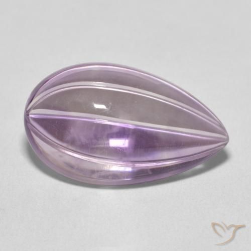 9.89 ct Violet Amethyst Stone, Natural Amethyst in Carved Pear Shape for Sale