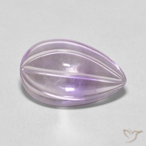 4.87 ct Violet Amethyst Stone, Natural Amethyst in Carved Pear Shape for Sale