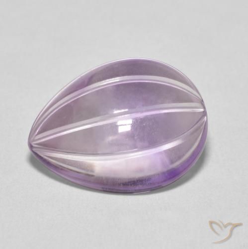 6.58ct Natural Light Grayish Violet Amethyst, Pear Shape, Transparent