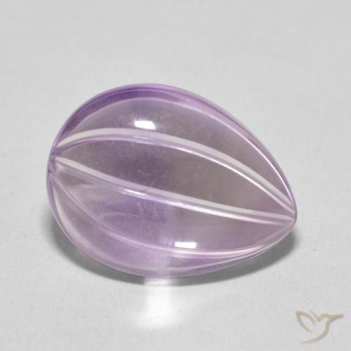 6.58 ct Violet Amethyst Stone, Natural Amethyst in Carved Pear Shape for Sale