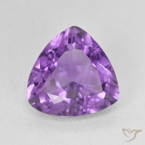 2.85ct Natural Medium Violet Amethyst, Trillion, VVS-VS