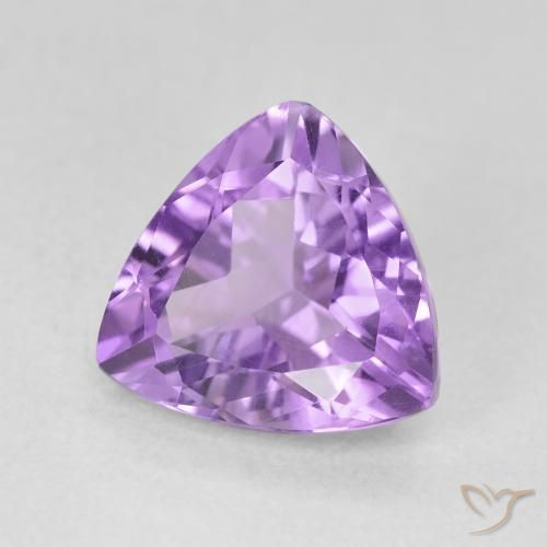 2.85 ct Violet Amethyst Stone, Natural Amethyst in Trillion Facet Shape for Sale
