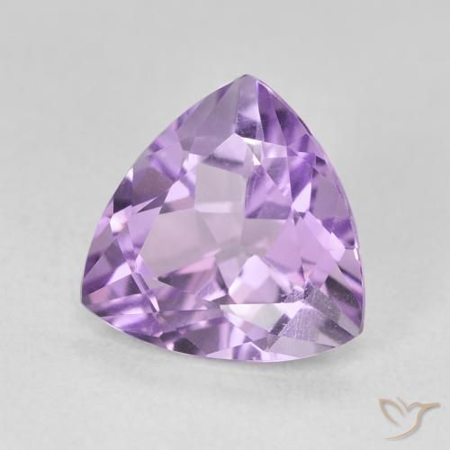 2.87 ct Violet Amethyst Stone, Natural Amethyst in Trillion Facet Shape for Sale
