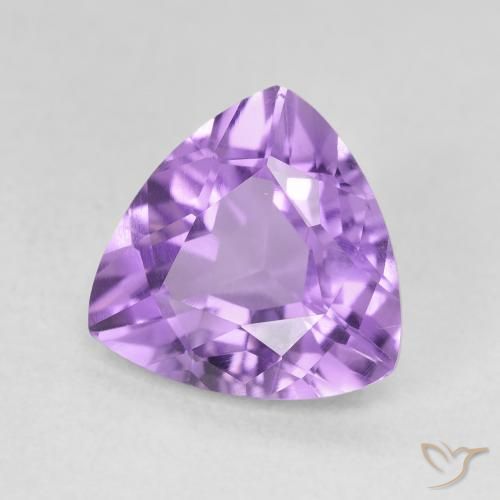 2.62 ct Violet Amethyst Stone, Natural Amethyst in Trillion Facet Shape for Sale