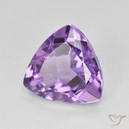 3.00 ct Violet Amethyst Stone, Natural Amethyst in Trillion Facet Shape for Sale