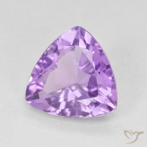 2.80 ct Violet Amethyst Stone, Natural Amethyst in Trillion Facet Shape for Sale