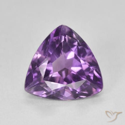2.72ct Natural Medium Light Purplish-Violet Amethyst, Trillion, VS
