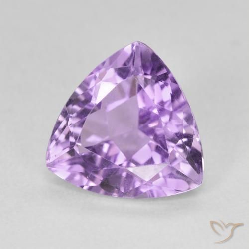 2.88 ct Violet Amethyst Stone, Natural Amethyst in Trillion Facet Shape for Sale