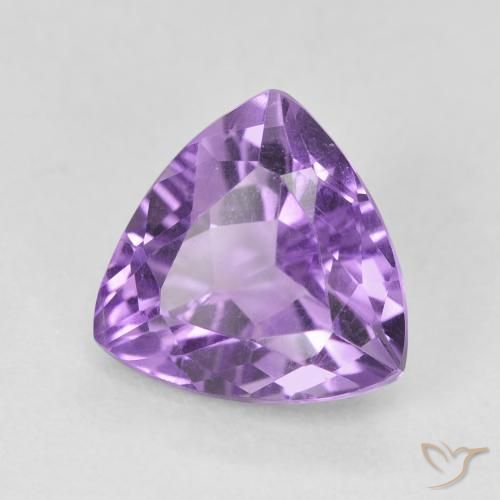 2.93 ct Violet Amethyst Stone, Natural Amethyst in Trillion Facet Shape for Sale