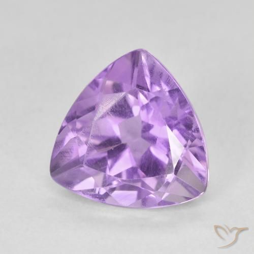 3.13 ct Violet Amethyst Stone, Natural Amethyst in Trillion Facet Shape for Sale