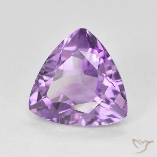 2.94 ct Violet Amethyst Stone, Natural Amethyst in Trillion Facet Shape for Sale