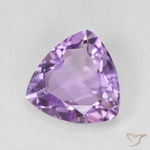 2.56 ct Violet Amethyst Stone, Natural Amethyst in Trillion Facet Shape for Sale