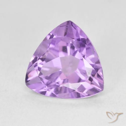 2.88 ct Violet Amethyst Stone, Natural Amethyst in Trillion Facet Shape for Sale