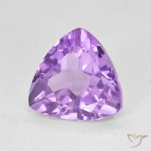 3.02 ct Violet Amethyst Stone, Natural Amethyst in Trillion Facet Shape for Sale