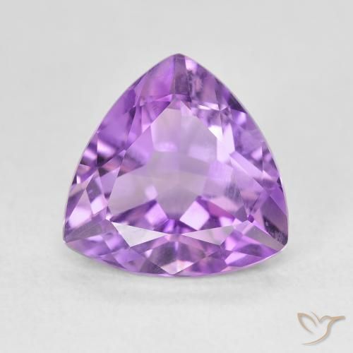 3.06ct Natural Medium Violet Amethyst, Trillion, VS