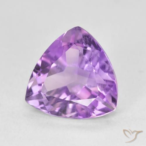 3.06 ct Violet Amethyst Stone, Natural Amethyst in Trillion Facet Shape for Sale