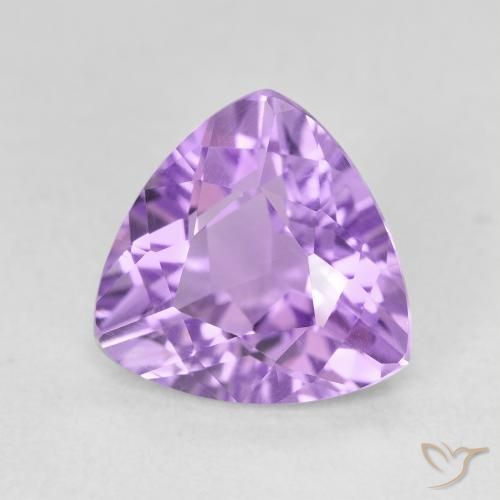 2.82 ct Violet Amethyst Stone, Natural Amethyst in Trillion Facet Shape for Sale