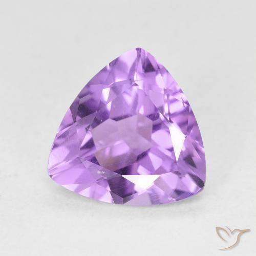 2.62 ct Violet Amethyst Stone, Natural Amethyst in Trillion Facet Shape for Sale
