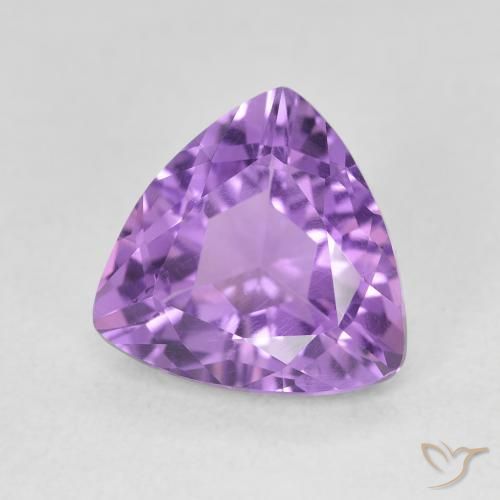 2.78 ct Violet Amethyst Stone, Natural Amethyst in Trillion Facet Shape for Sale