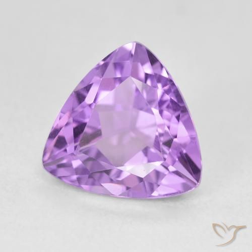3.06 ct Violet Amethyst Stone, Natural Amethyst in Trillion Facet Shape for Sale