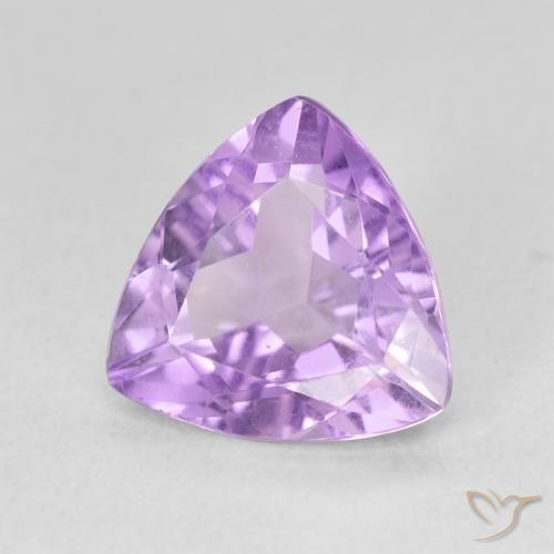 2.73 ct Violet Amethyst Stone, Natural Amethyst in Trillion Facet Shape for Sale
