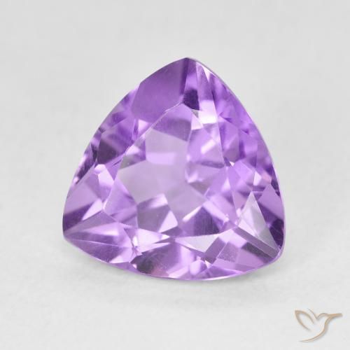 2.87 ct Violet Amethyst Stone, Natural Amethyst in Trillion Facet Shape for Sale