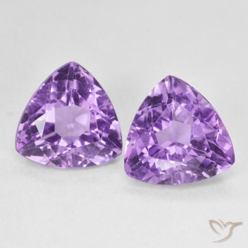 5.84ctw Natural Medium Violet Amethyst, Trillion, VS