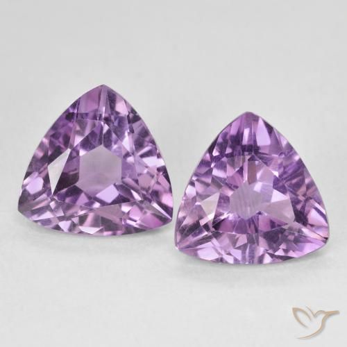 5.72ctw Natural Light-Medium Violet Amethyst, Trillion, VS
